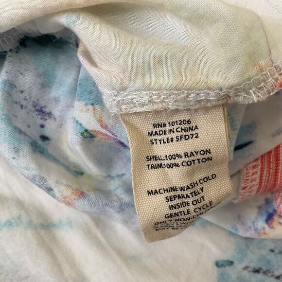 Soft Surroundings Yvette Blouse top plus sz. 2X mixed media Bell 3/4 Sleeve Arts - Picture 8 of 9